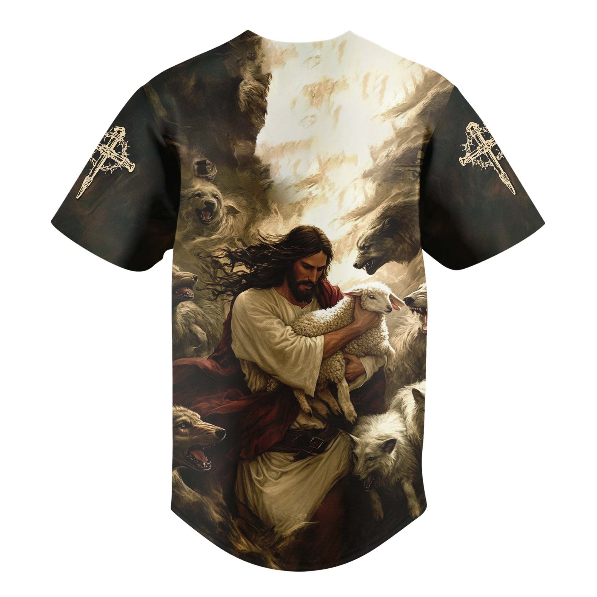 Jesus Protect the Lamp Baseball Jersey