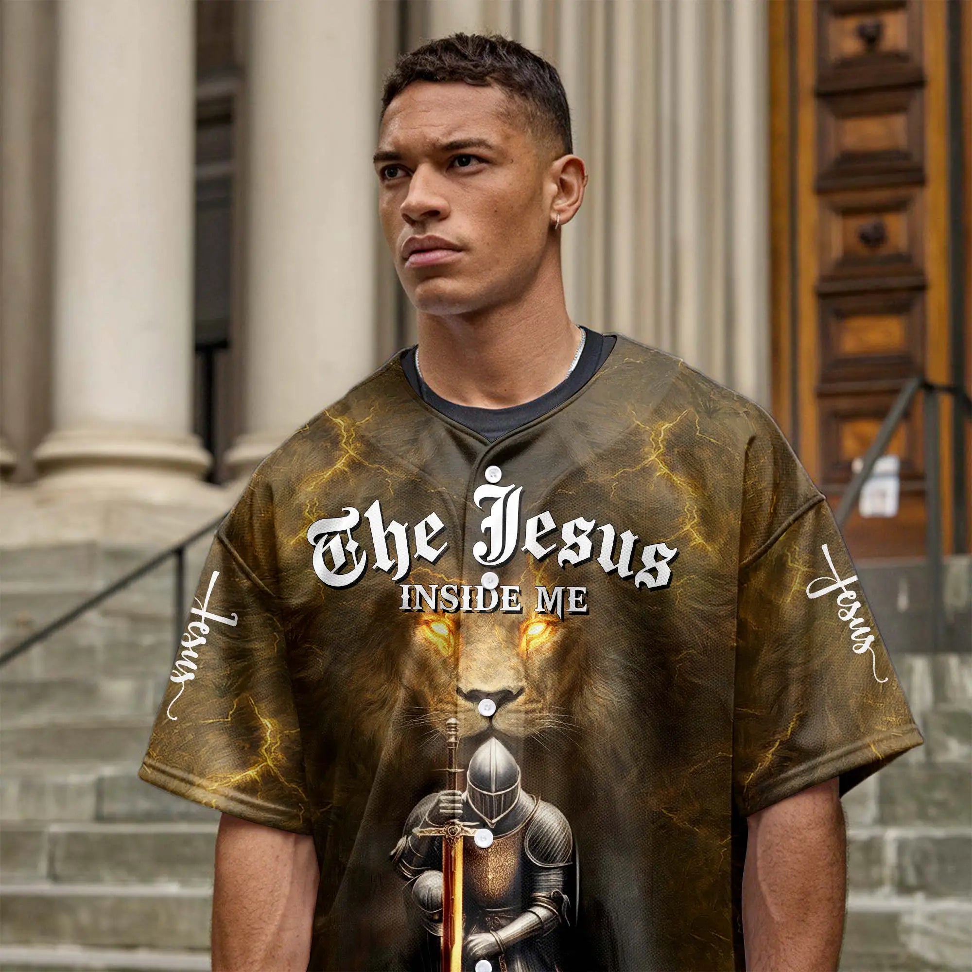 The Jesus Inside Me Custom Name Baseball Jersey