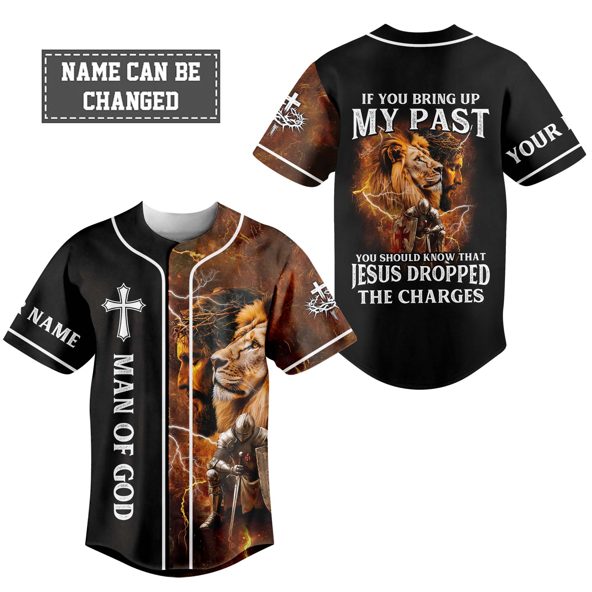 If You Bring Up My Past, You Should Know That Jesus Dropped The  Charges Custom Name Baseball Jersey