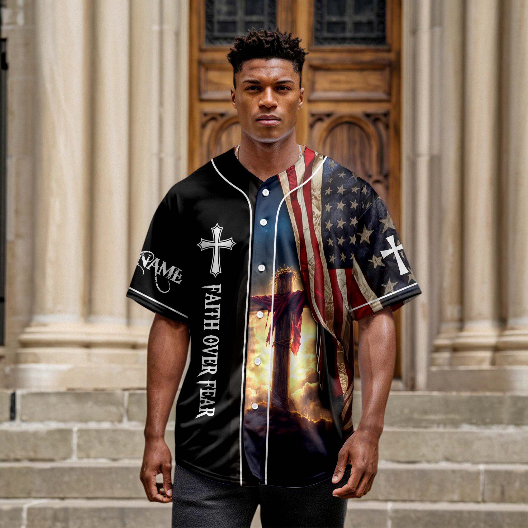 The Cross Is The Evidence Of God's Love For Us Custom Name Baseball Jersey