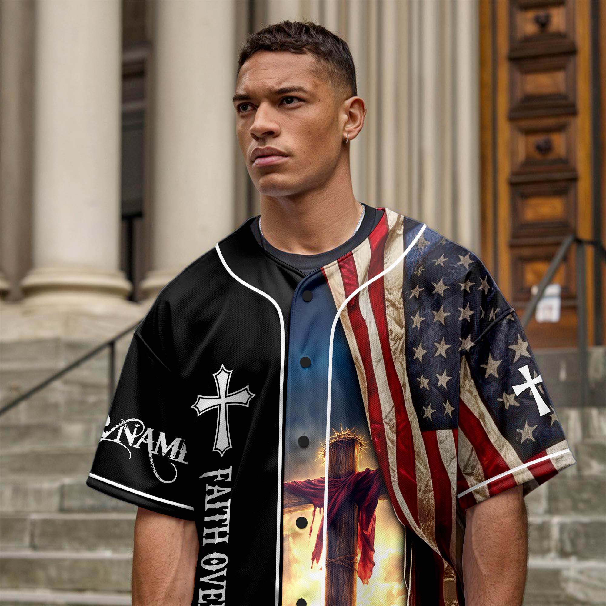The Cross Is The Evidence Of God's Love For Us Custom Name Baseball Jersey