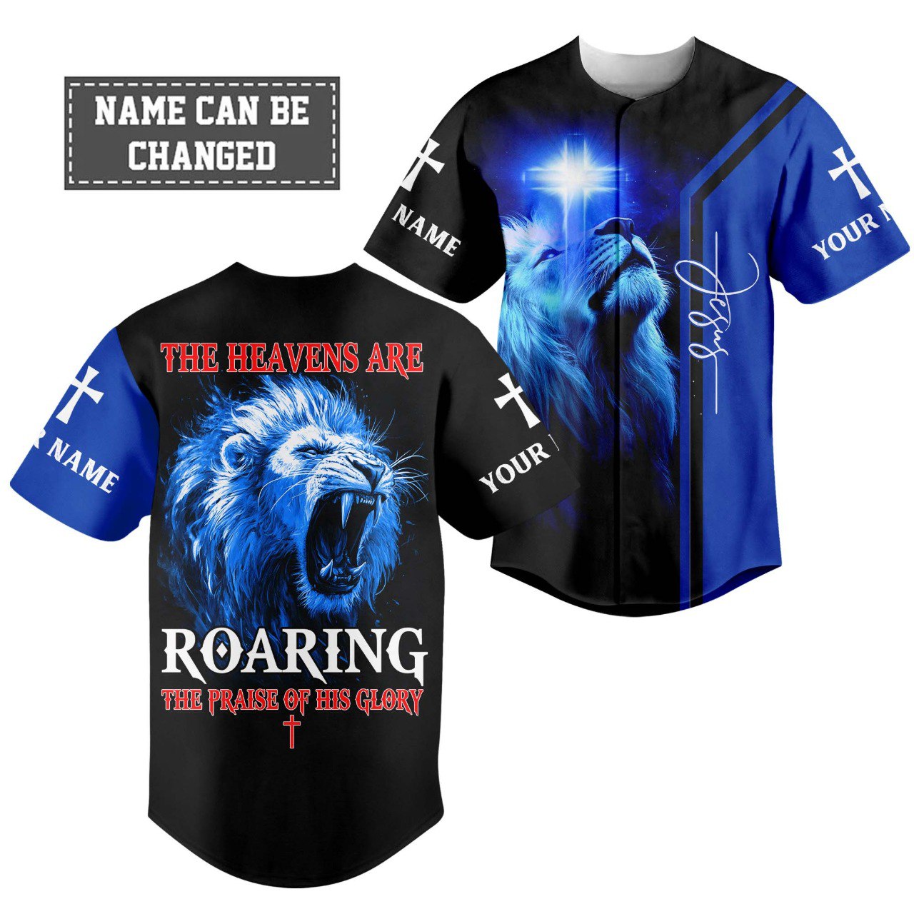 The Heavens Are Roaring The Praise of His Glory Custom Name Baseball Jersey