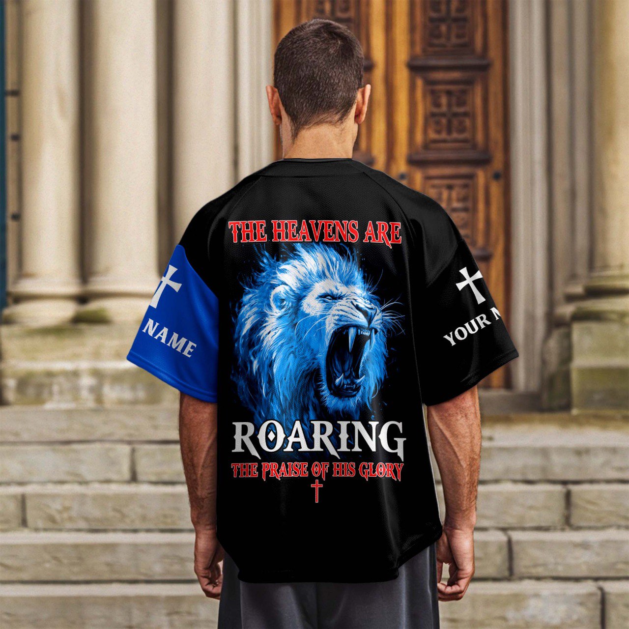 The Heavens Are Roaring The Praise of His Glory Custom Name Baseball Jersey
