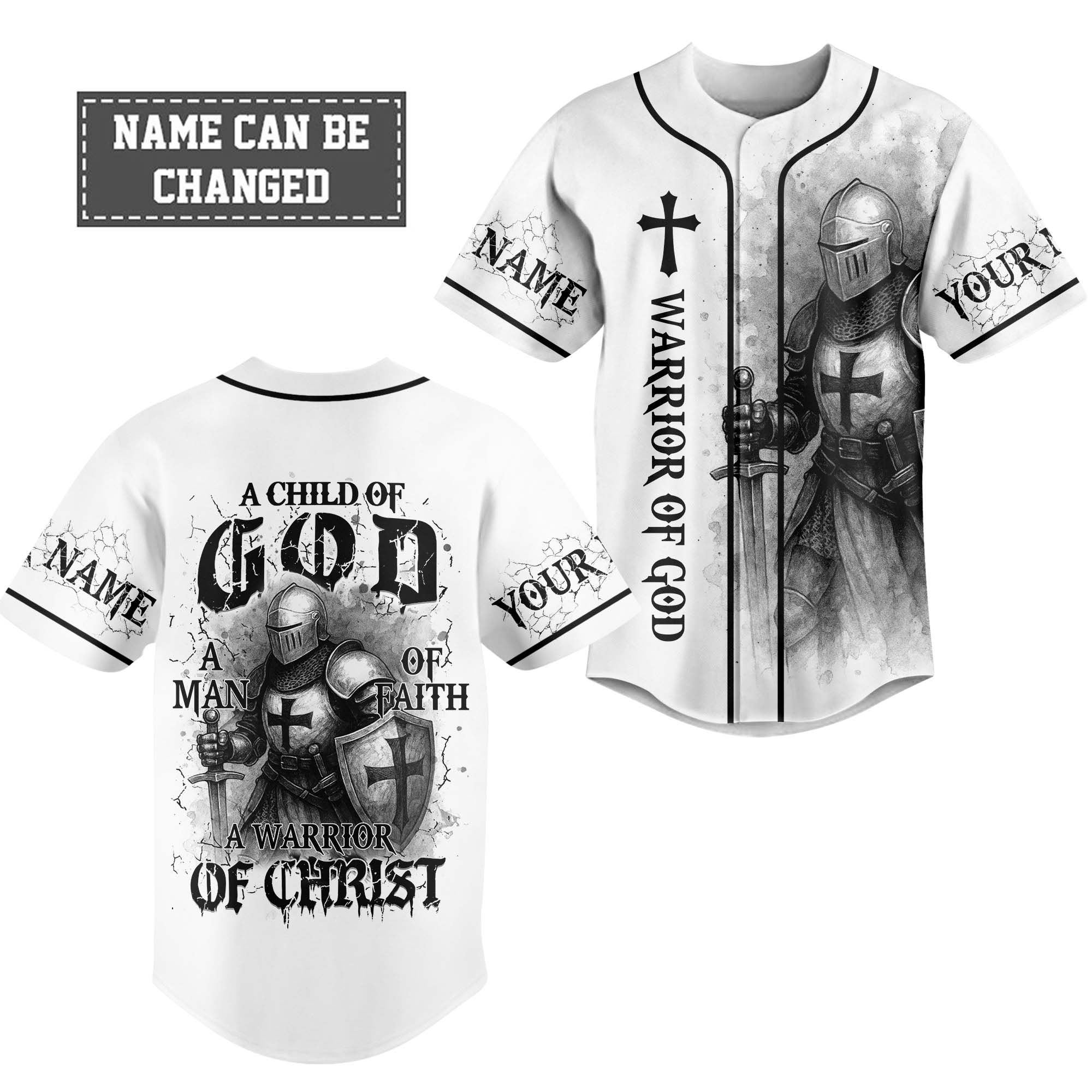 A Warrior Of Christ Custom Name Baseball Jersey