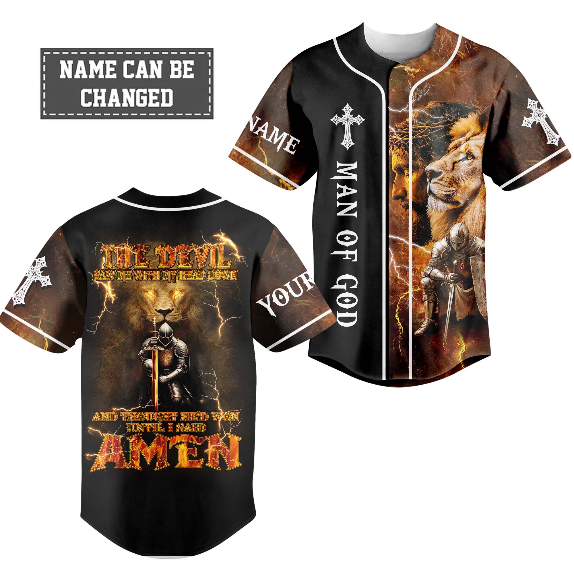 The Devil Saw Me With My Head Down Custom Name Baseball Jersey