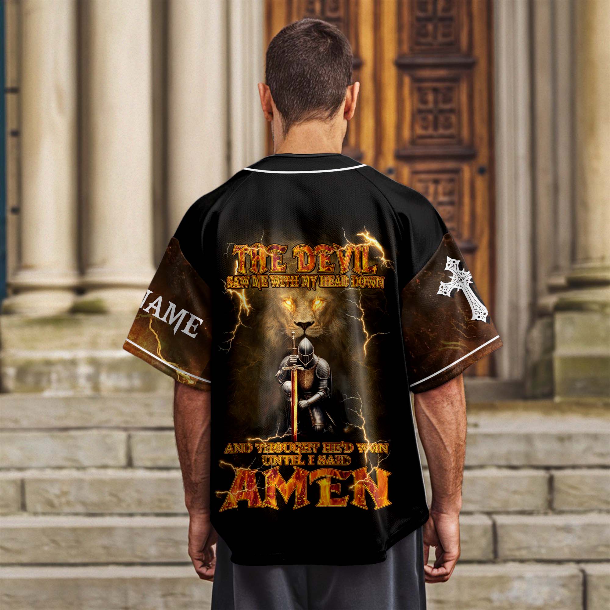The Devil Saw Me With My Head Down Custom Name Baseball Jersey