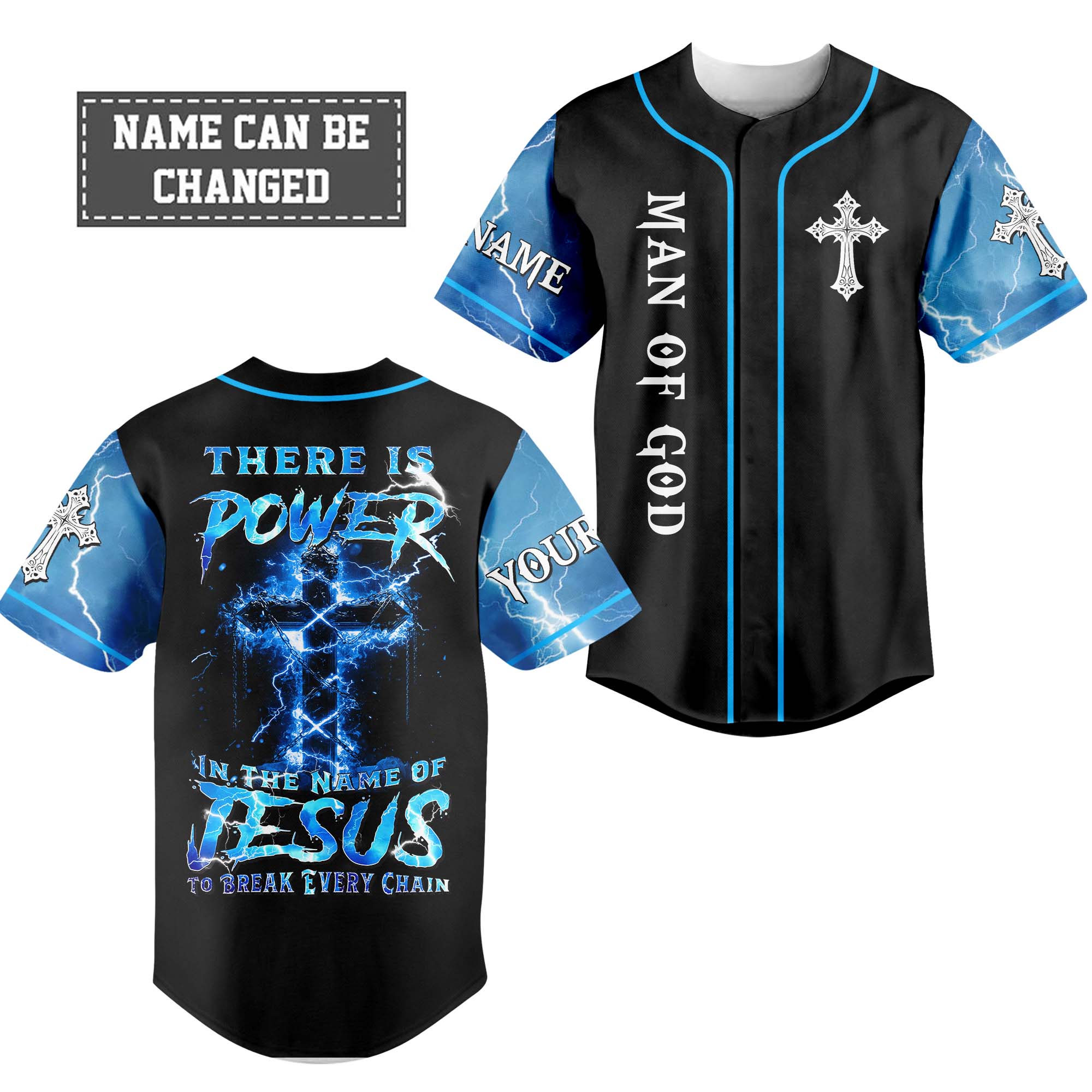 There Is Power In The Name Of Jesus To Break Every Chain Custom Name Baseball Jersey