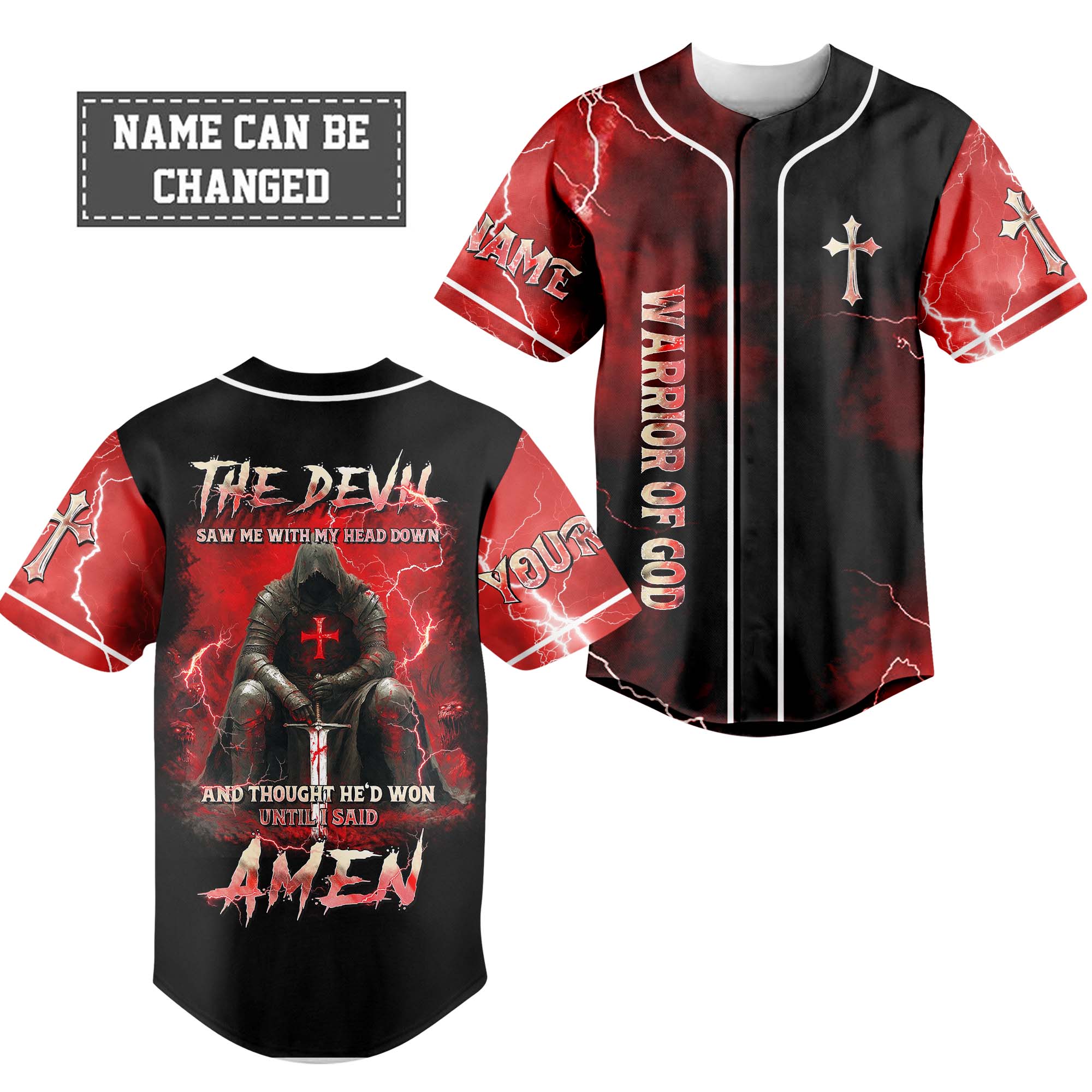 The Devil Saw Me With My Head Down Custom Name Baseball Jersey