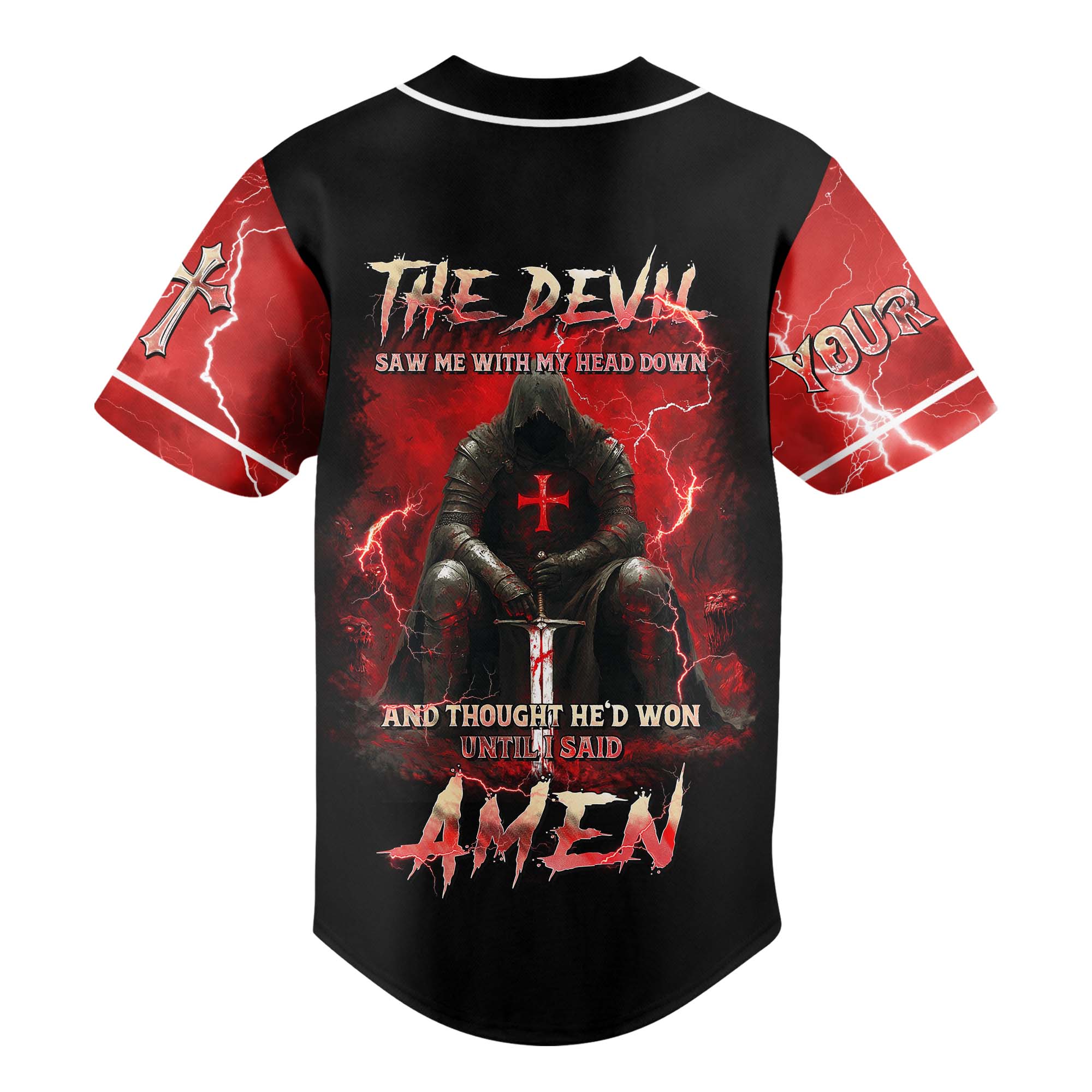 The Devil Saw Me With My Head Down Custom Name Baseball Jersey
