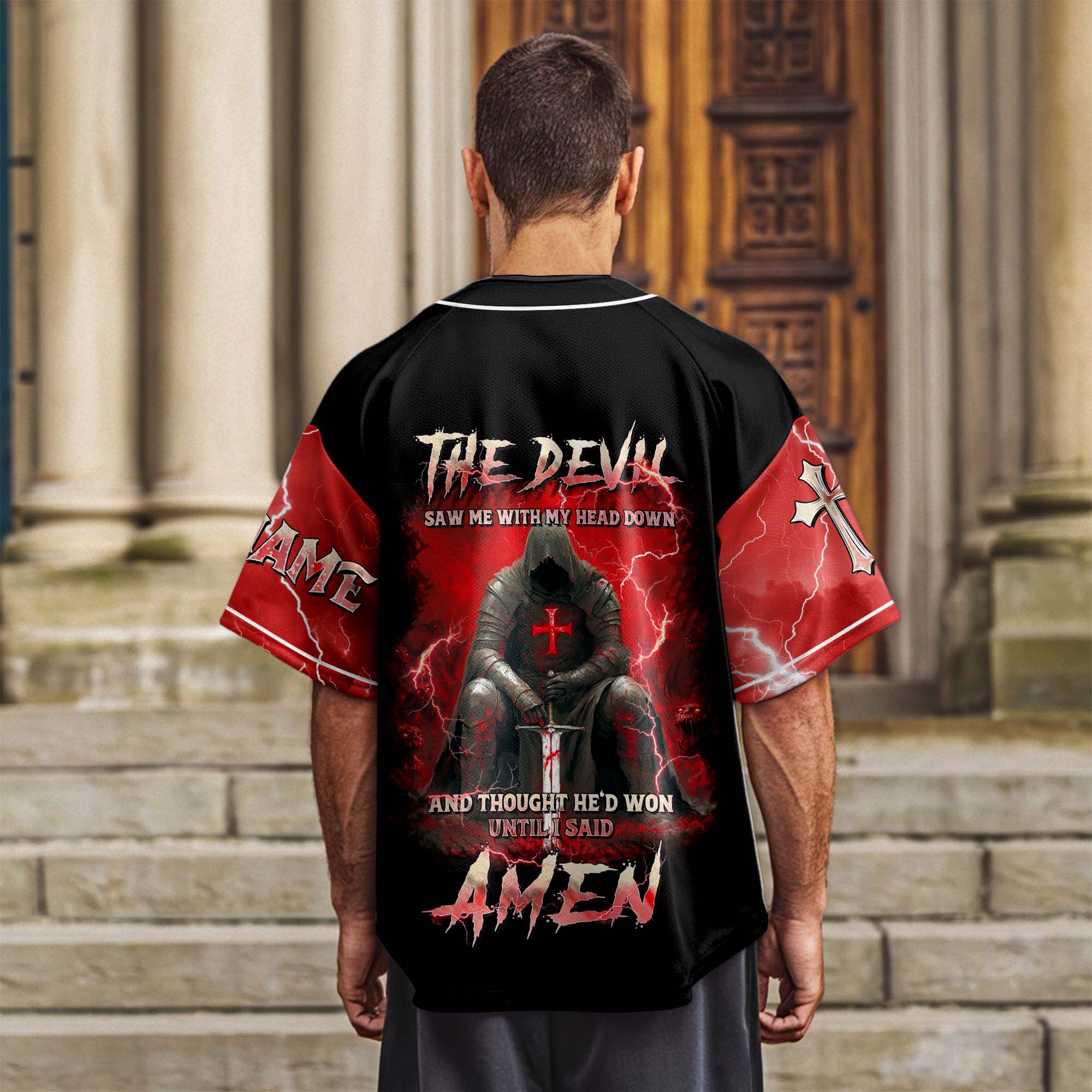 The Devil Saw Me With My Head Down Custom Name Baseball Jersey