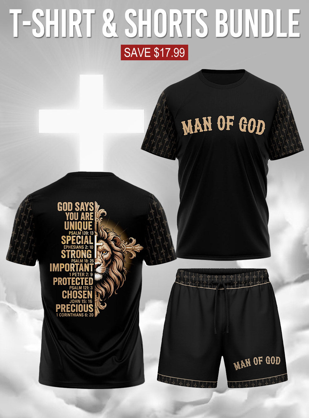 "Lion’s Creed" T-Shirt & Shorts Set