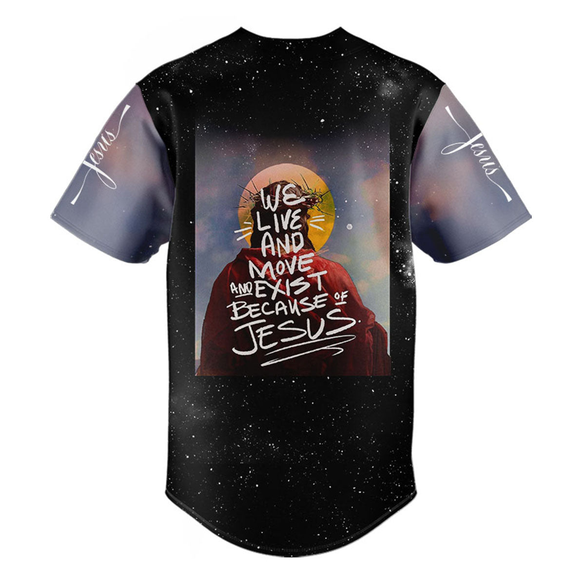 Because Of Jesus Baseball Jersey