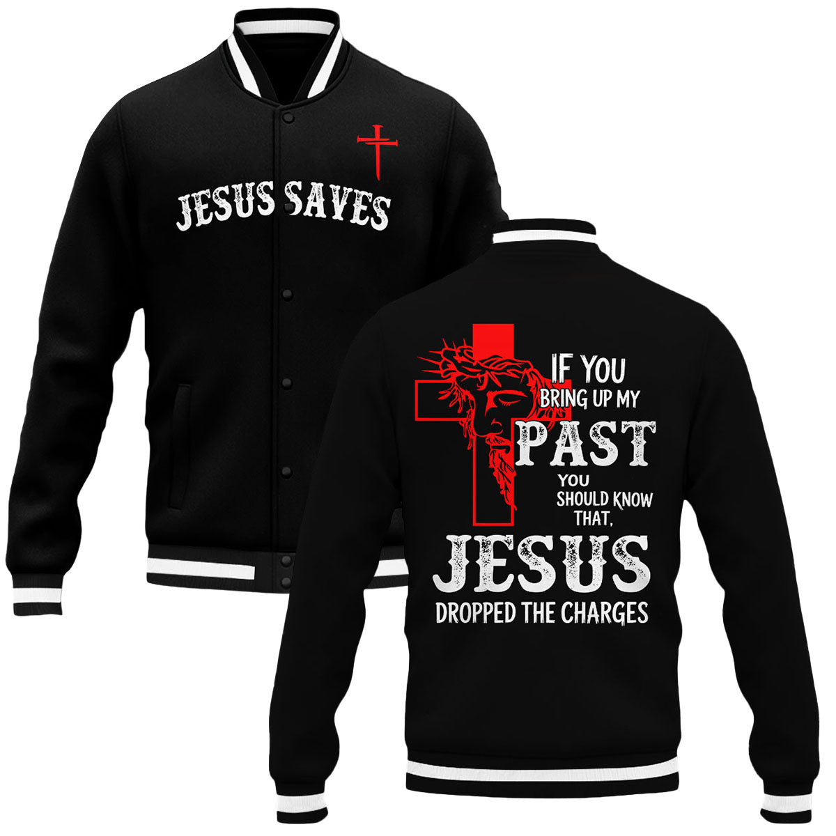 "Redemption" Black Baseball Jacket