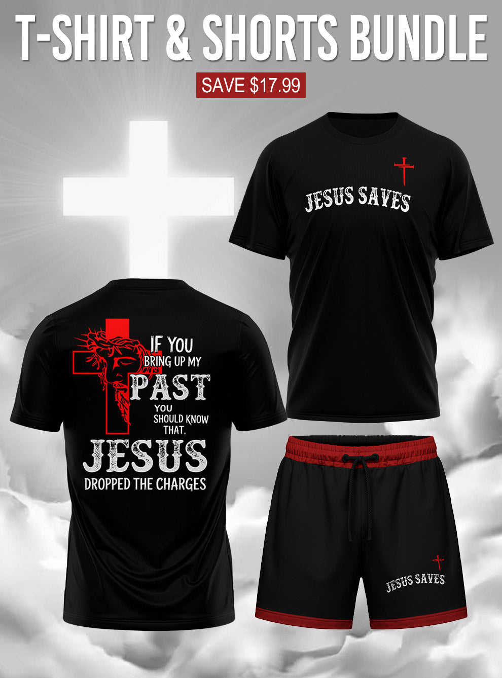 "Redemption" Black T-Shirt & Shorts Set