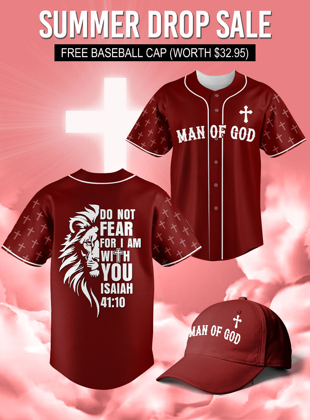 “Lion’s Strength” Baseball Jersey & Hat Bundle