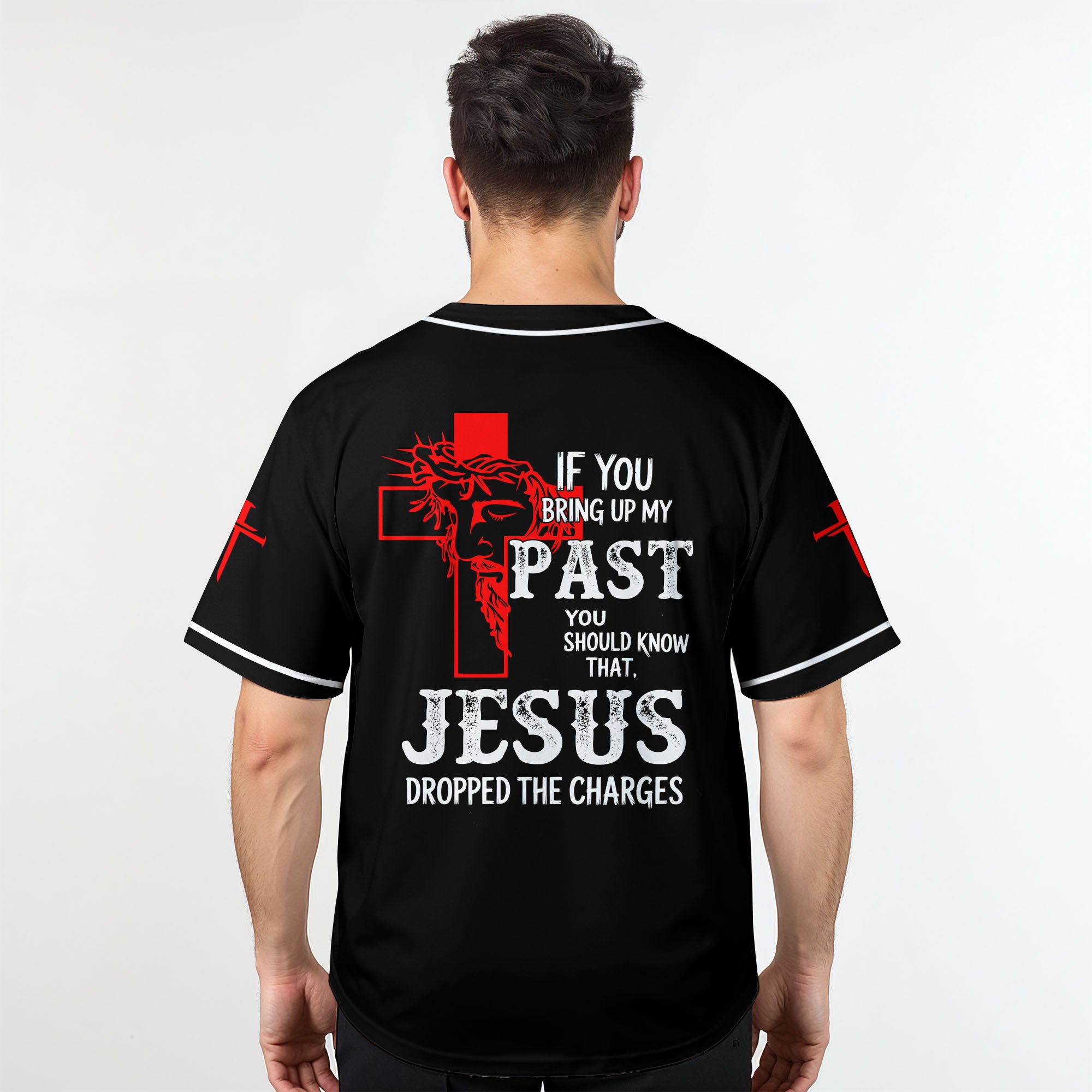"Jesus Dropped The Charges" Baseball Jersey Personalized