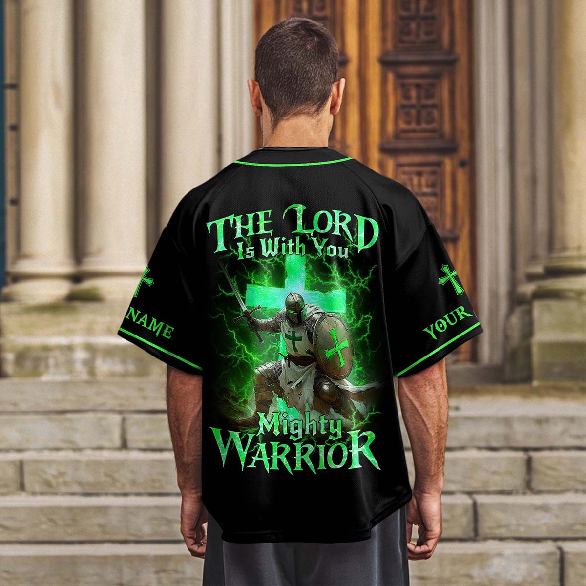 The Lord Is With You Mighty Warrior Custom Name Baseball Jersey