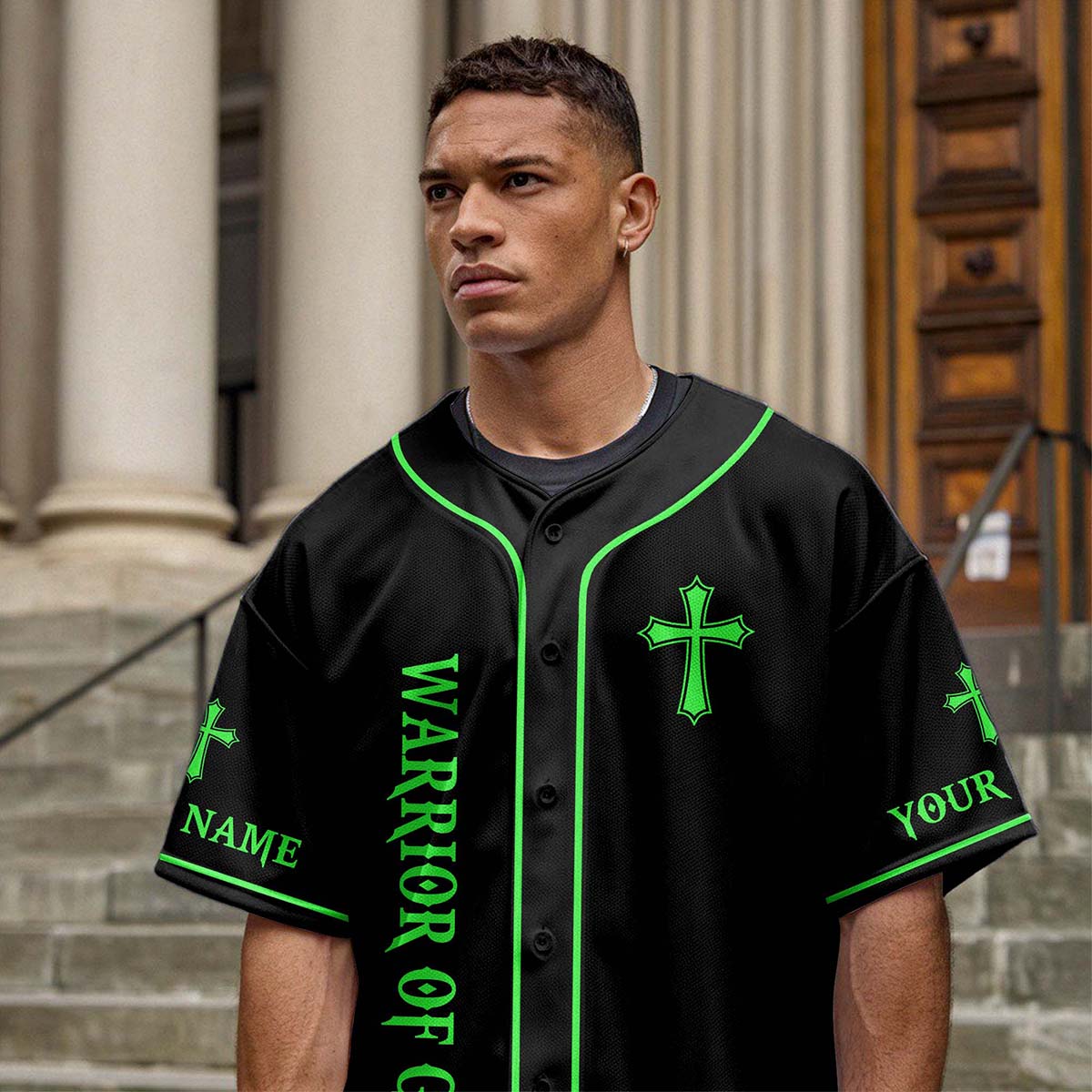 The Lord Is With You Mighty Warrior Custom Name Baseball Jersey