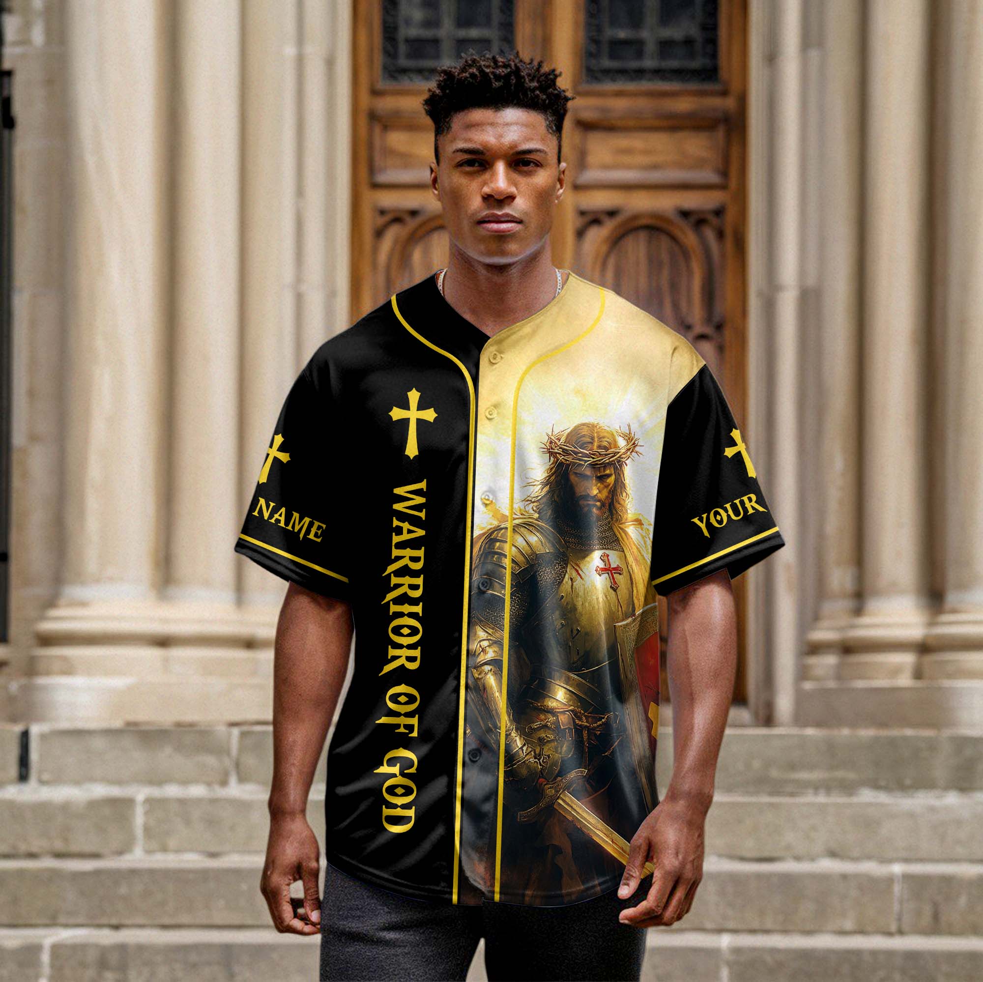 The Lord Is With You Mighty Warrior Custom Name Baseball Jersey