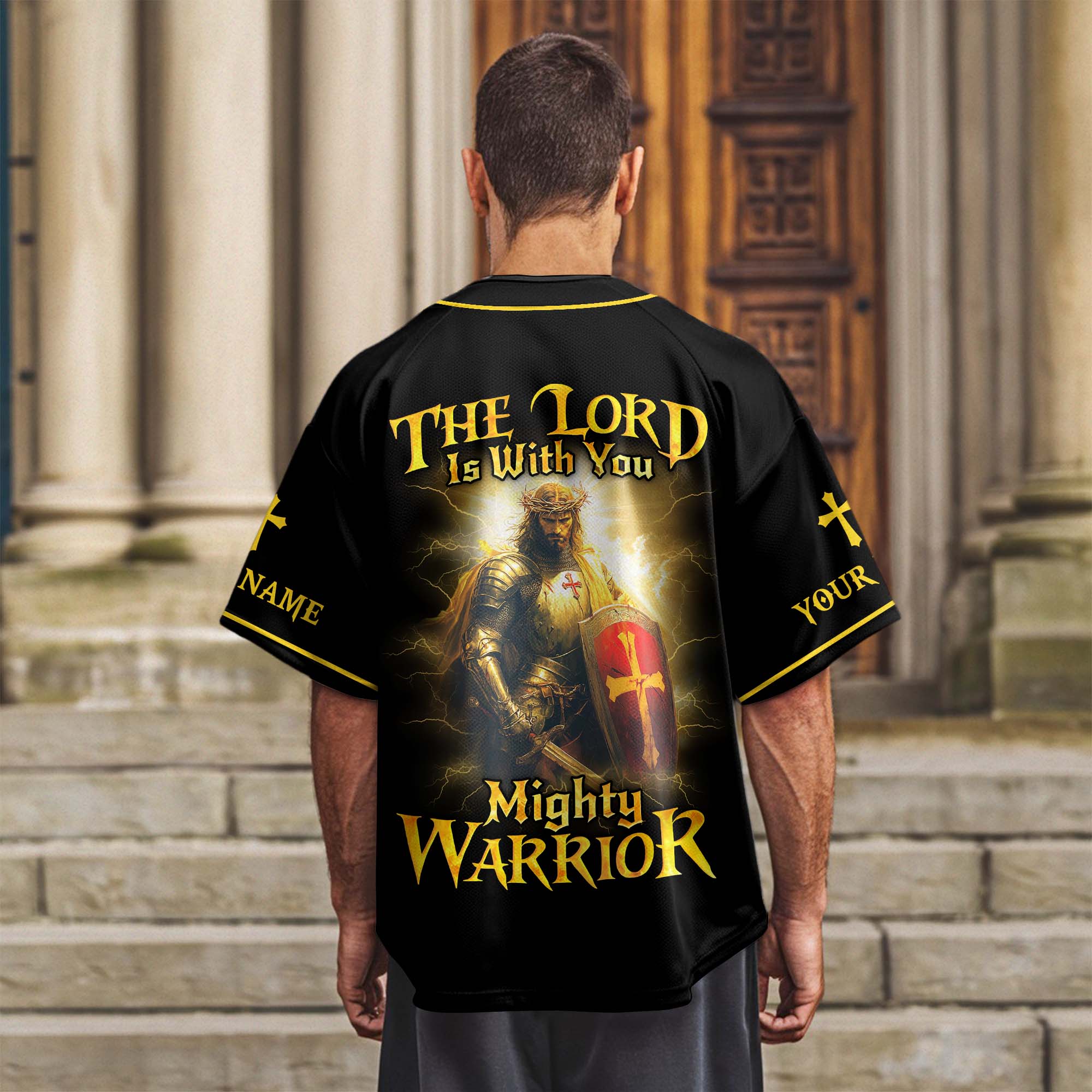 The Lord Is With You Mighty Warrior Custom Name Baseball Jersey