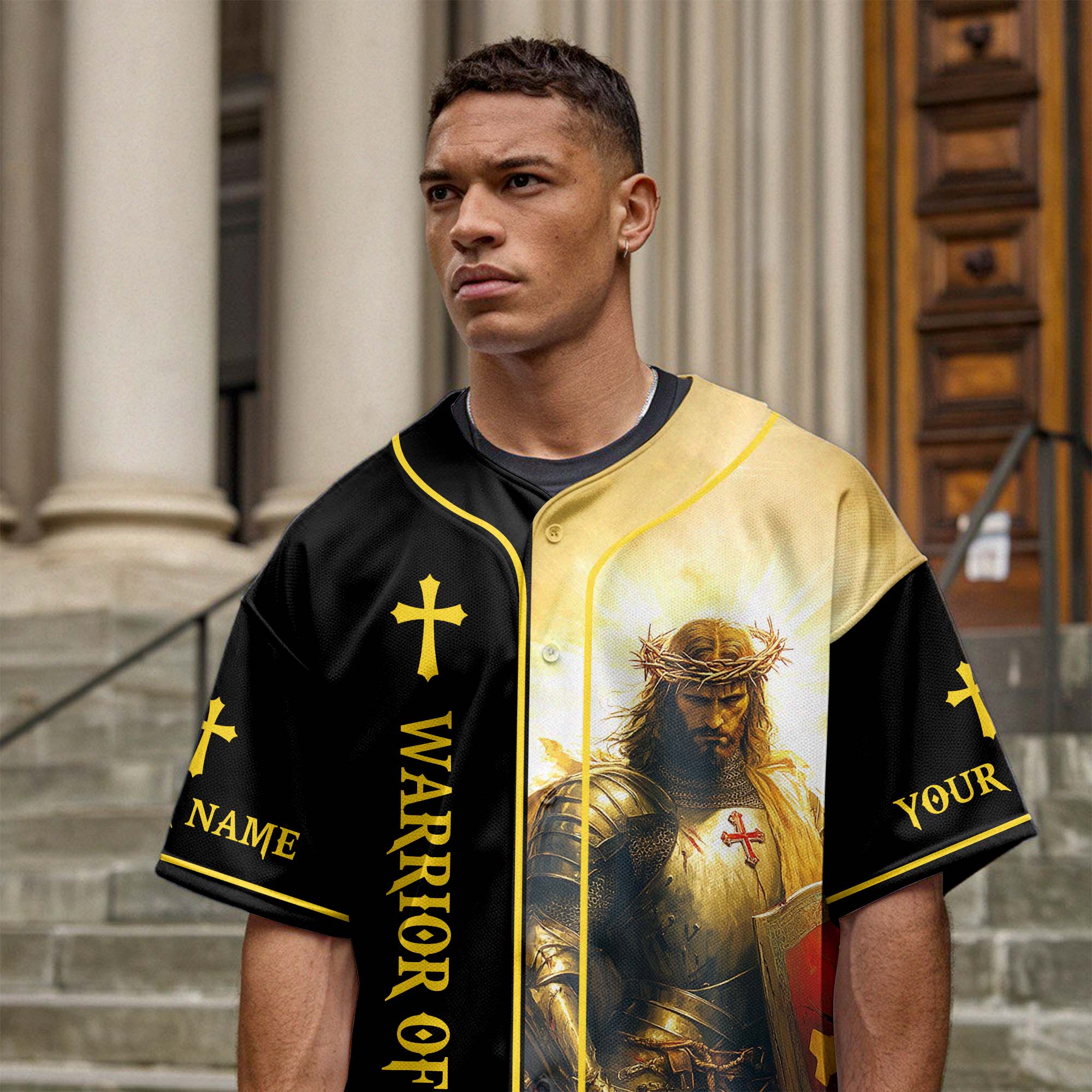 The Lord Is With You Mighty Warrior Custom Name Baseball Jersey
