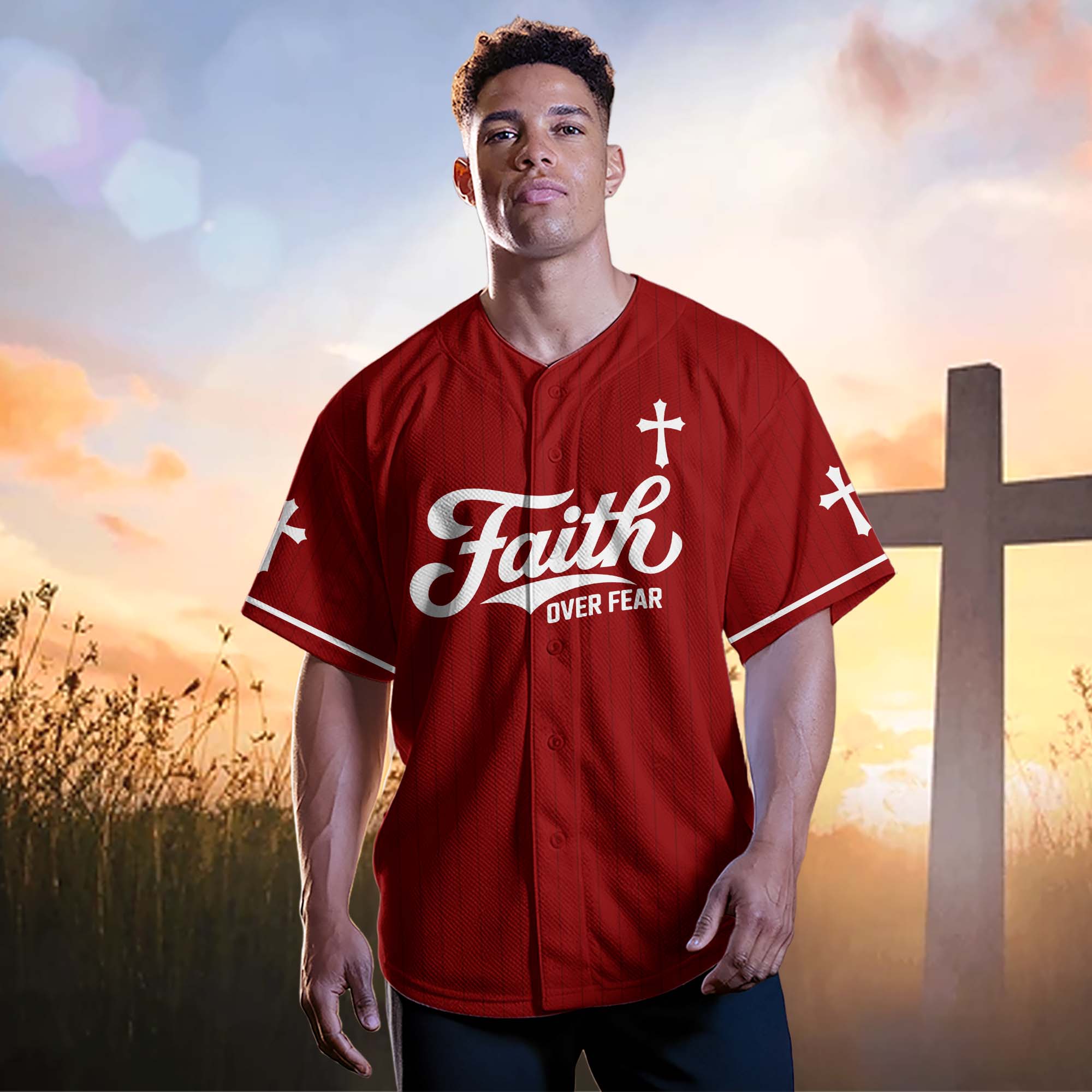 Faith Over Fear Baseball Jersey