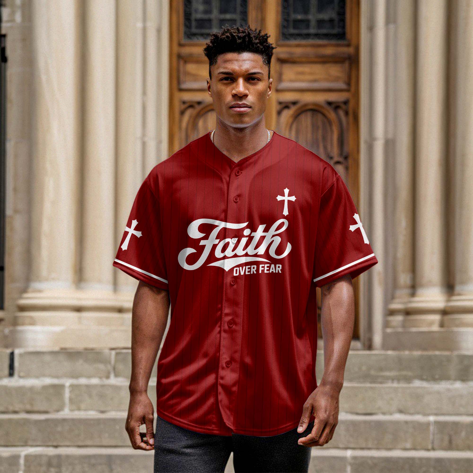 Faith Over Fear Baseball Jersey