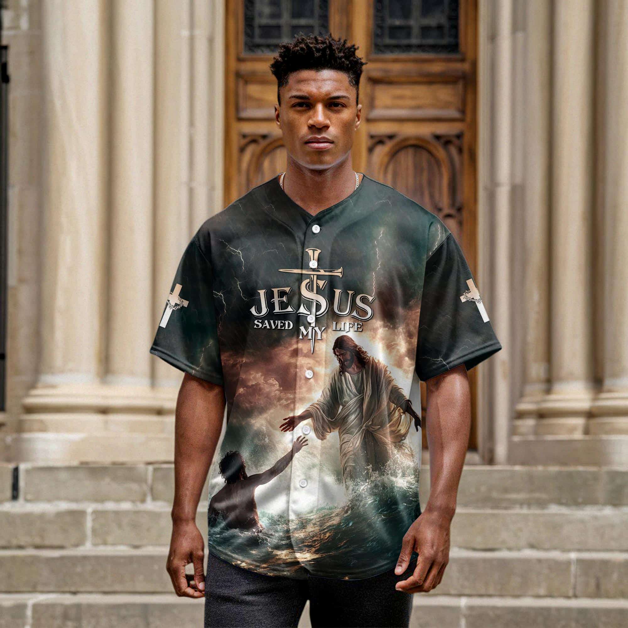 Jesus Save My Life Baseball Jersey