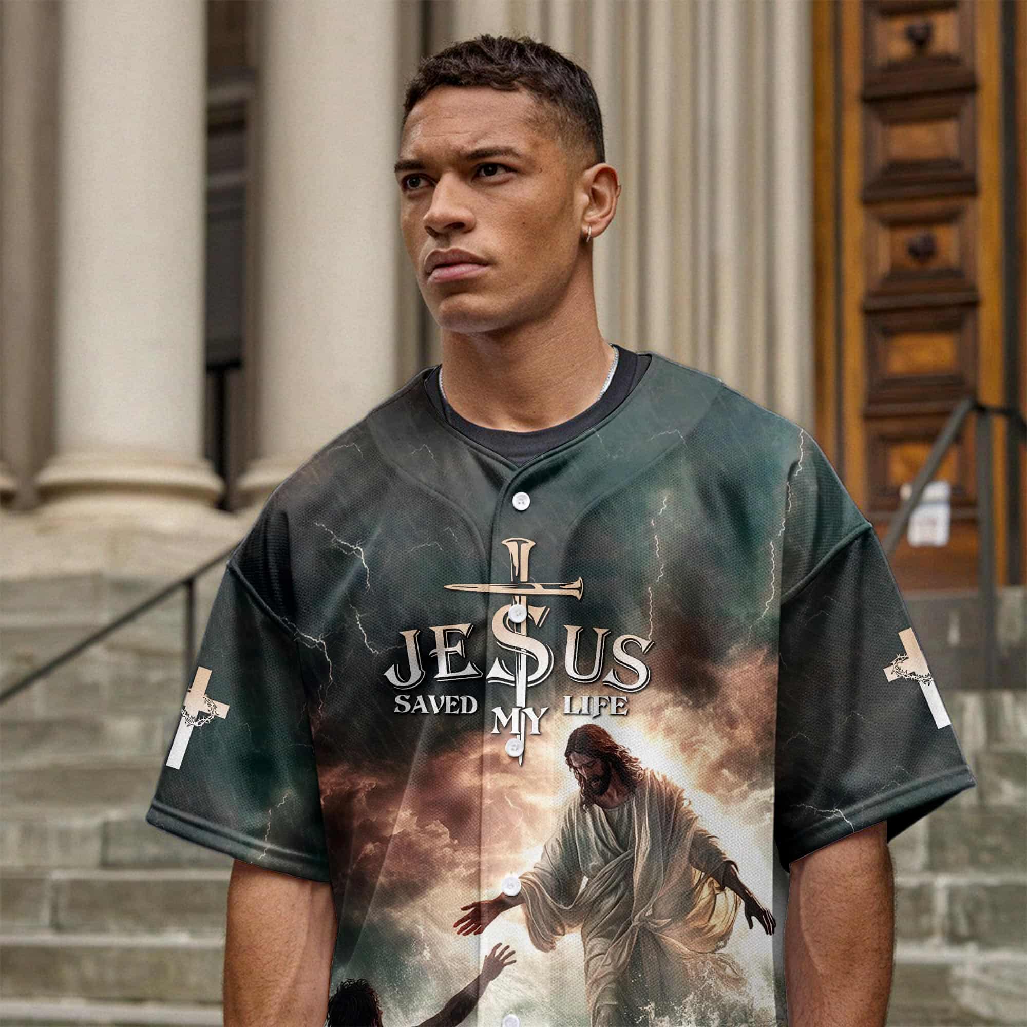 Jesus Save My Life Baseball Jersey