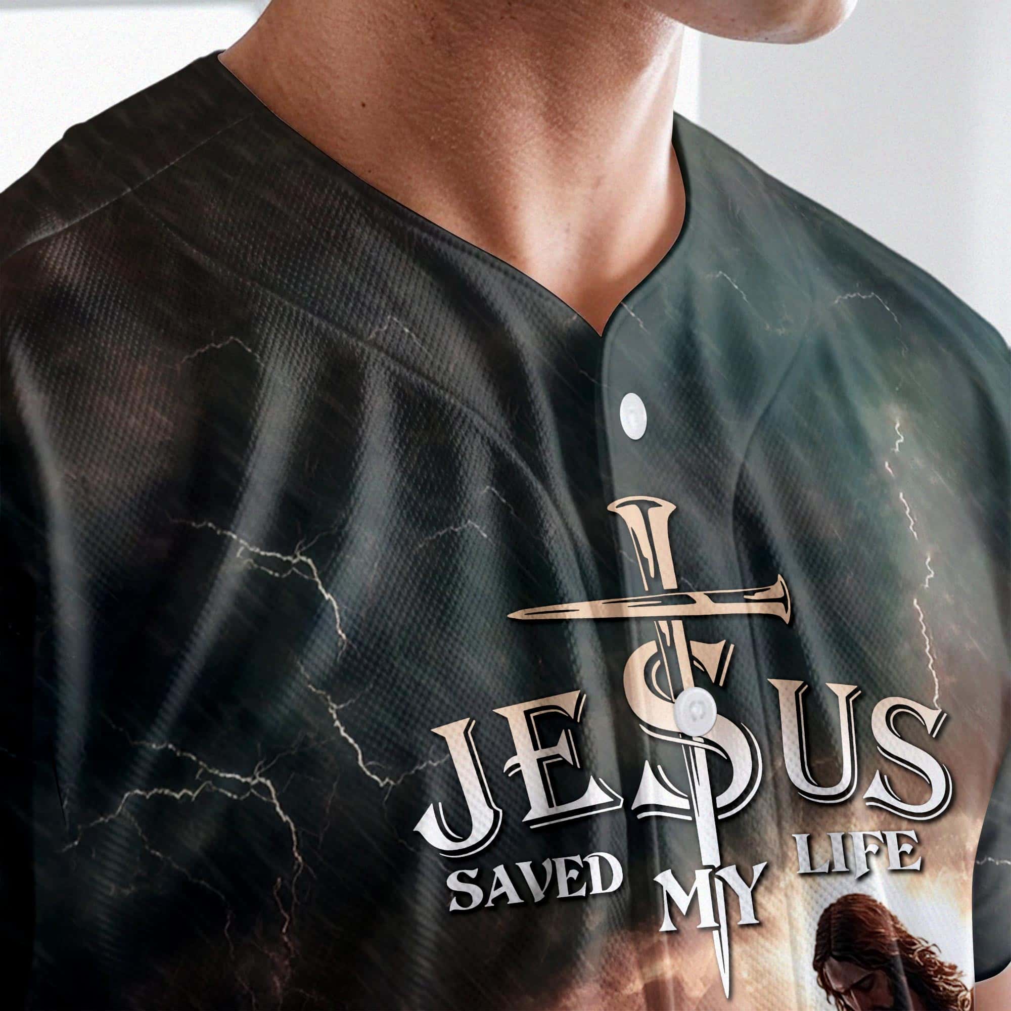 Jesus Save My Life Baseball Jersey