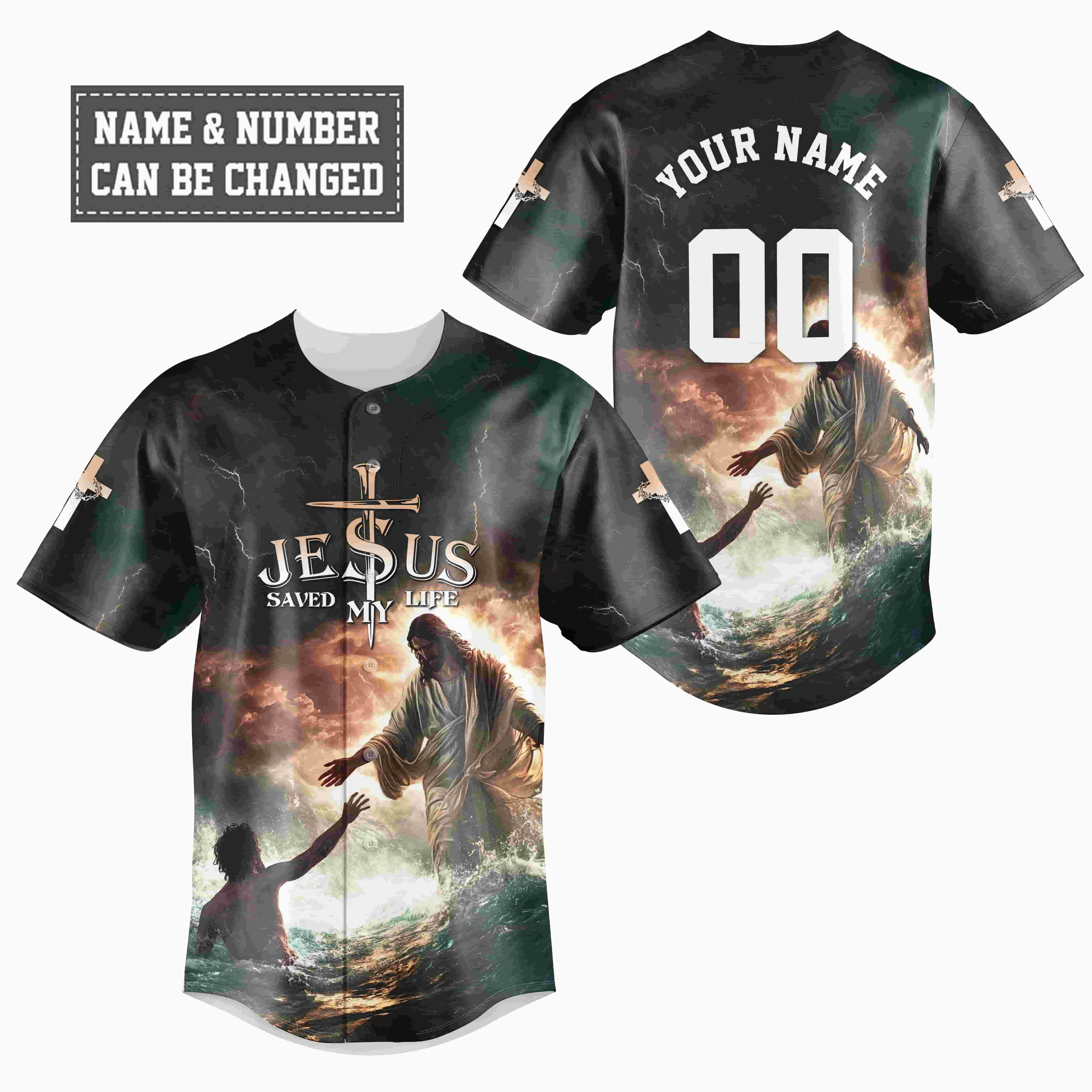 Jesus Save My Life Baseball Jersey