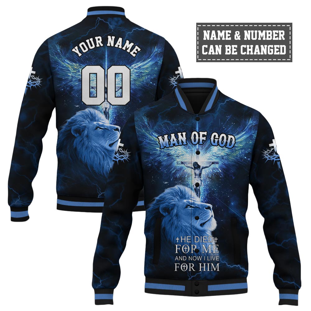 He Die For Me And Now I Live For Him Baseball Jacket