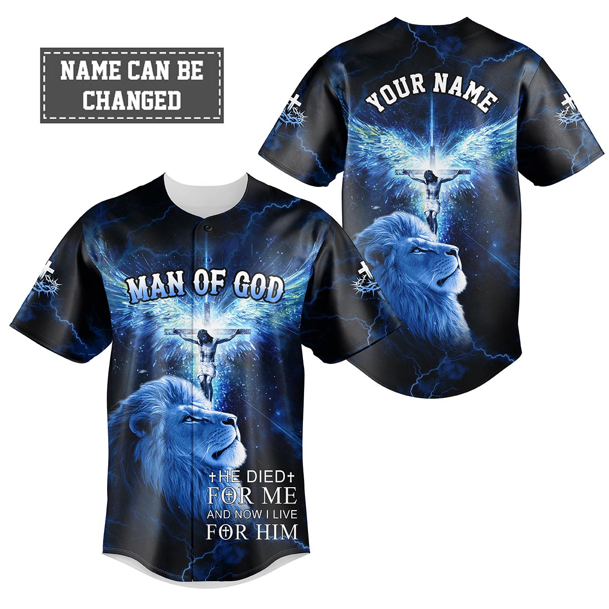 He Die For Me And Now I Live For Him Custom Name Baseball Jersey