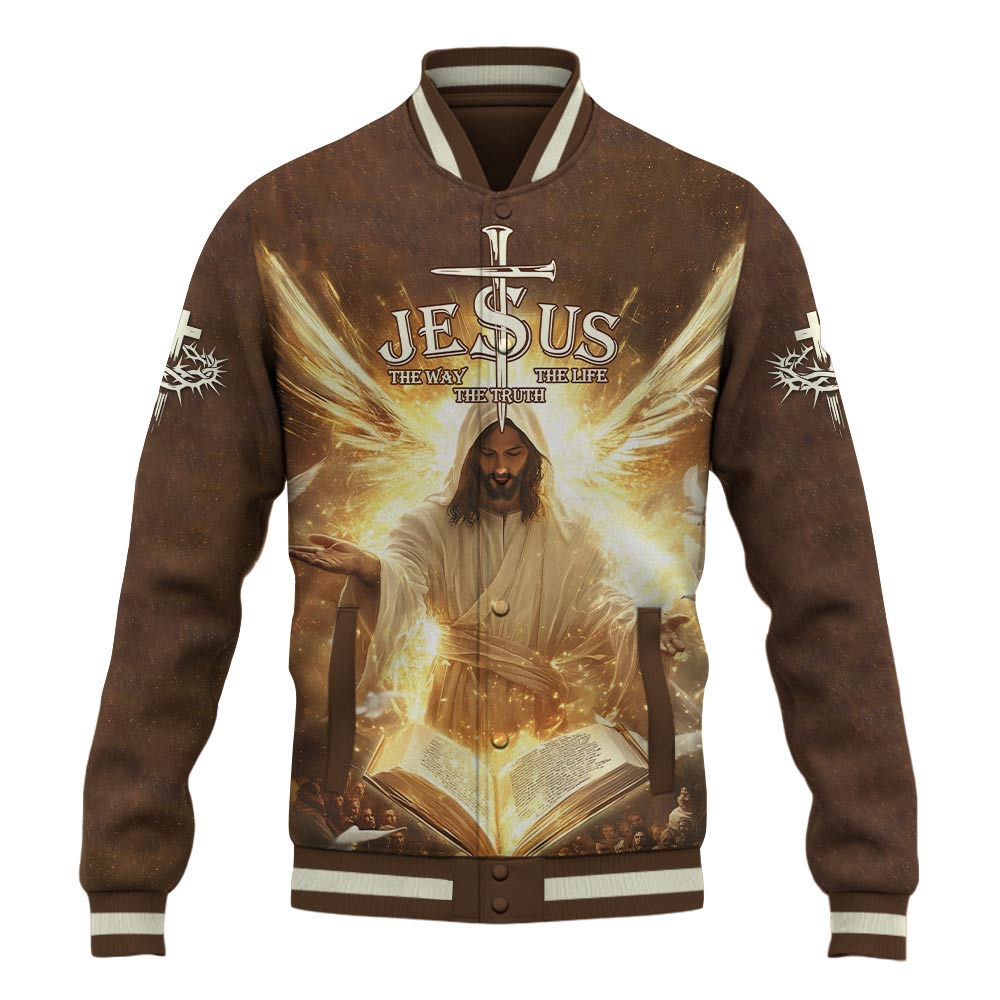 Jesus The Way, The Truth, The Life Baseball Jacket