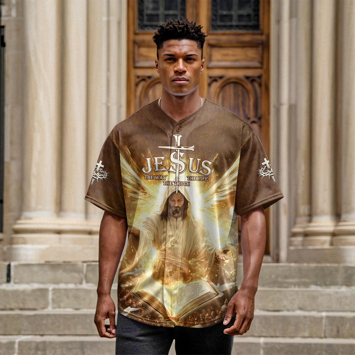 Jesus The Way, The Truth, The Life Custom Name Baseball Jersey