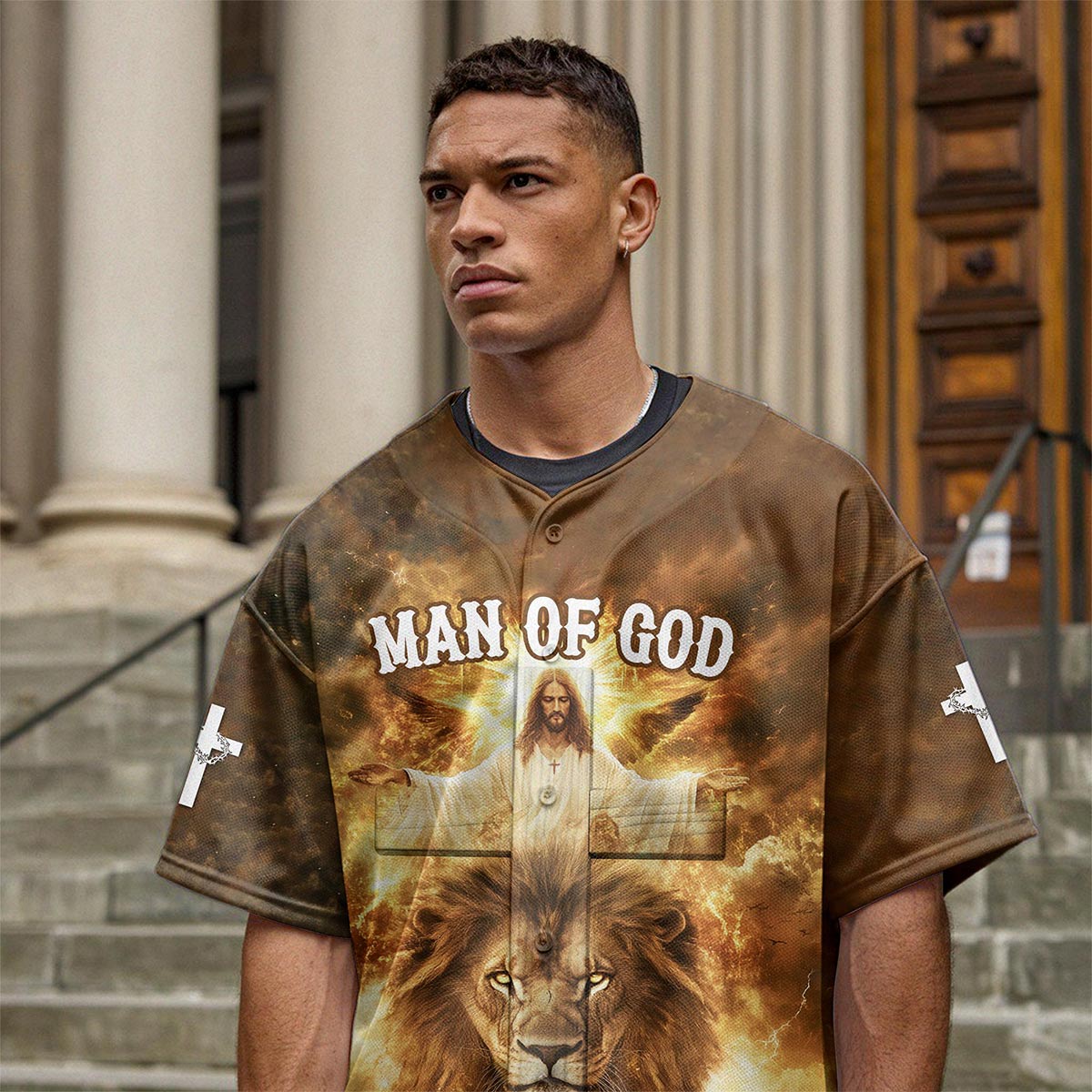 Man Of God Custom Name Baseball Jersey
