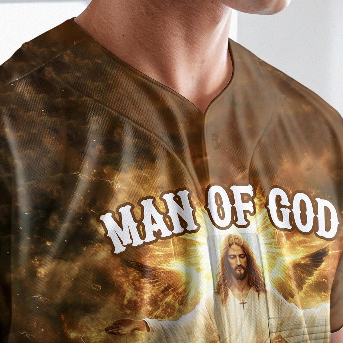 Man Of God Custom Name Baseball Jersey