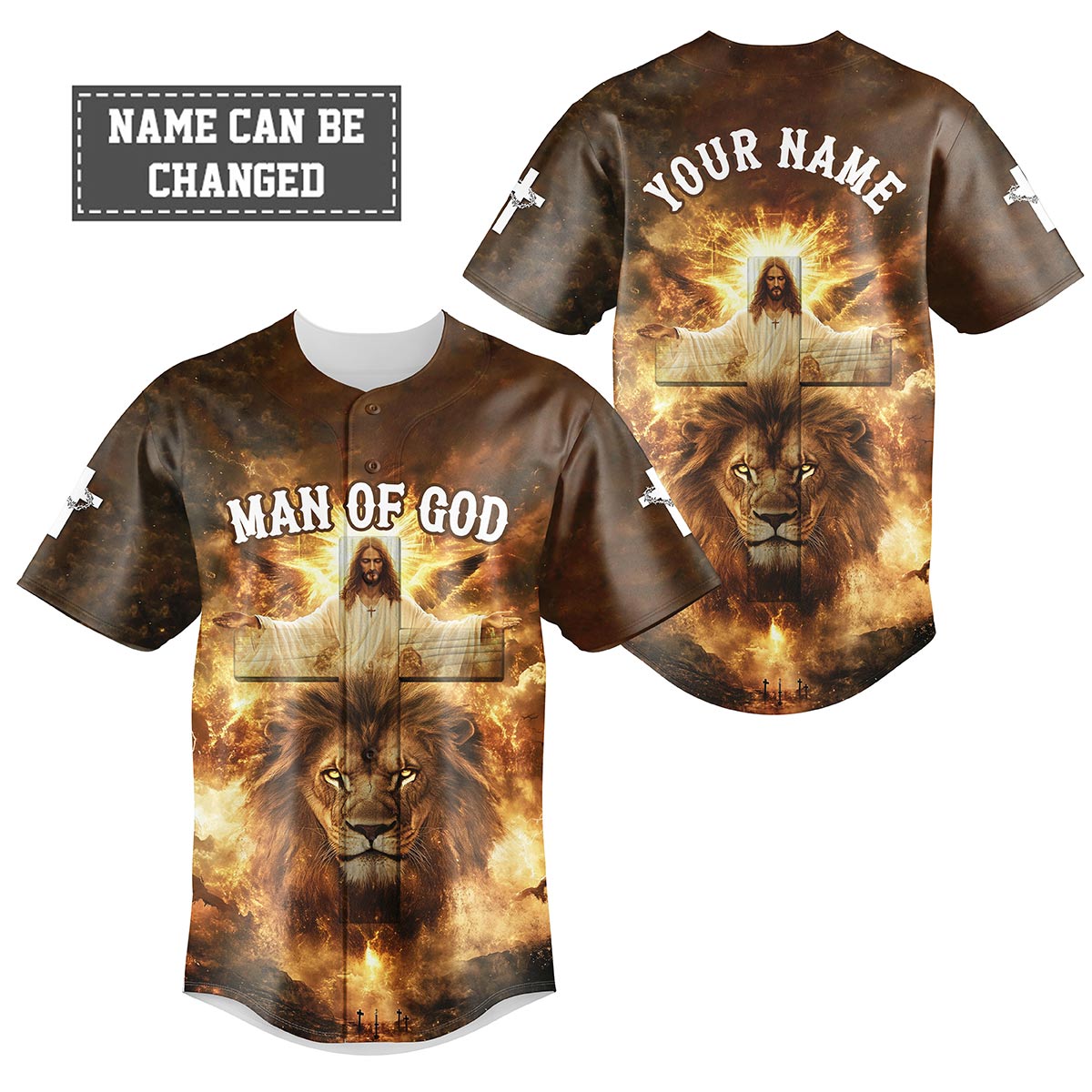 Man Of God Custom Name Baseball Jersey