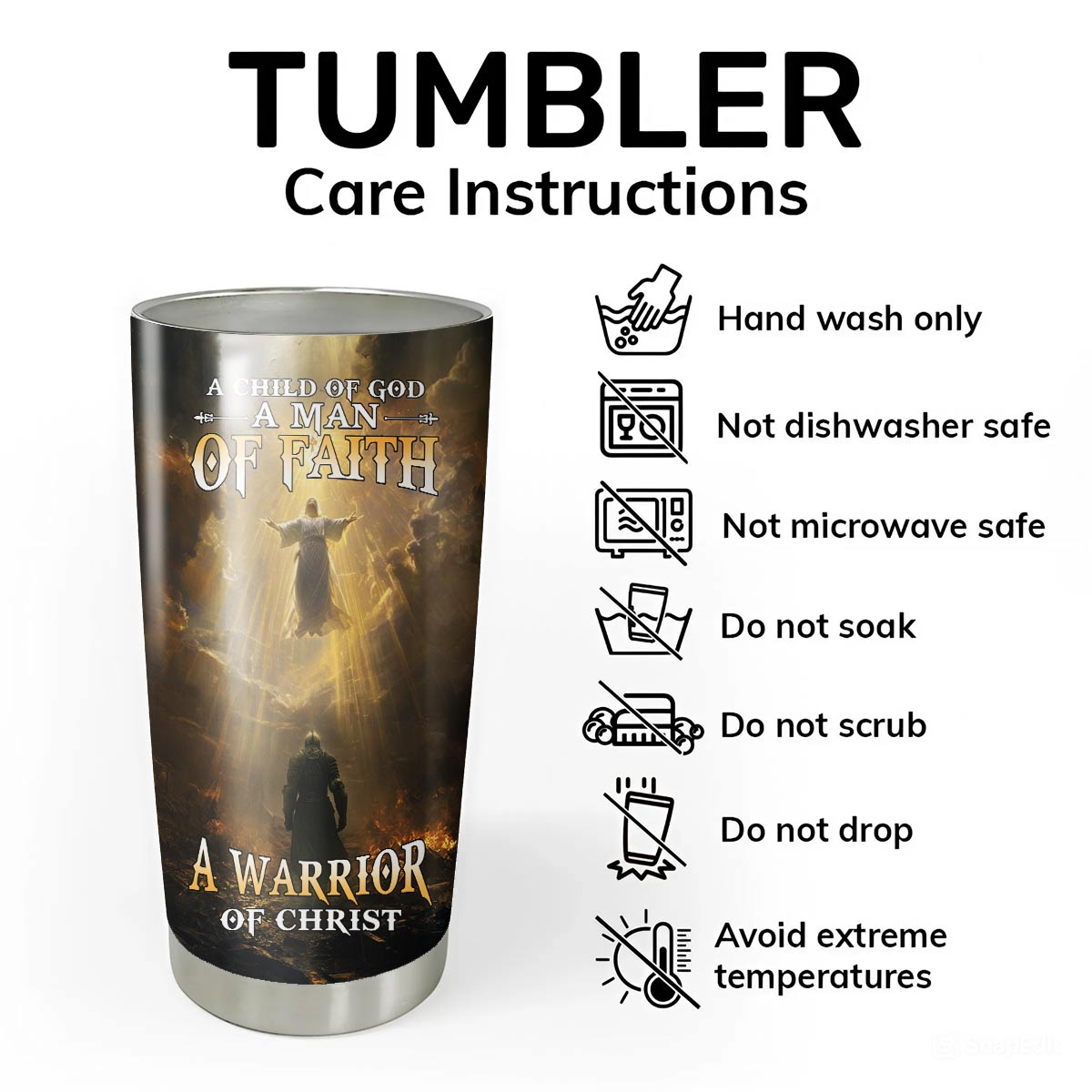 A Child Of God A Man Of Faith A Warrior Of Christ Tumbler
