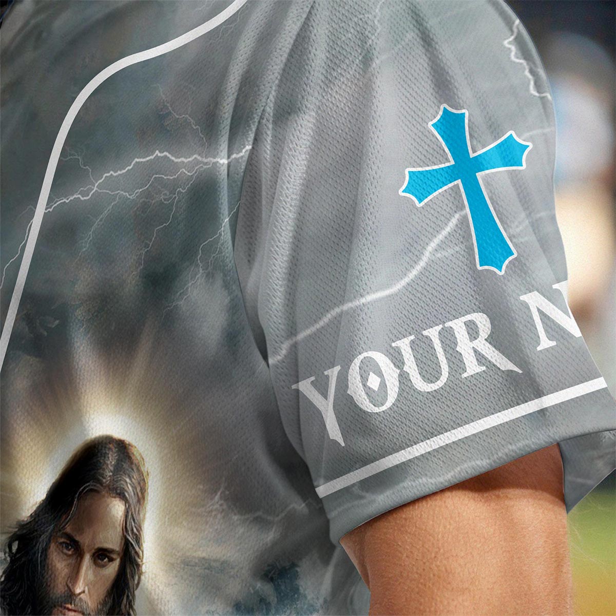 When Life Knocks Me Down Jesus Picks Me Up Custom Name Baseball Jersey