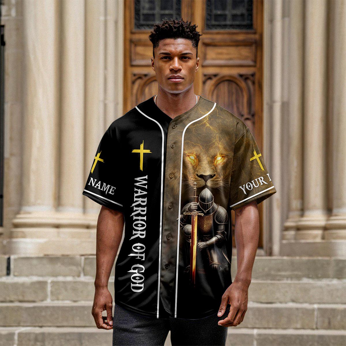 The Giant In Front Of You Is Never Bigger Than The God Inside Of You Custom Name Baseball Jersey
