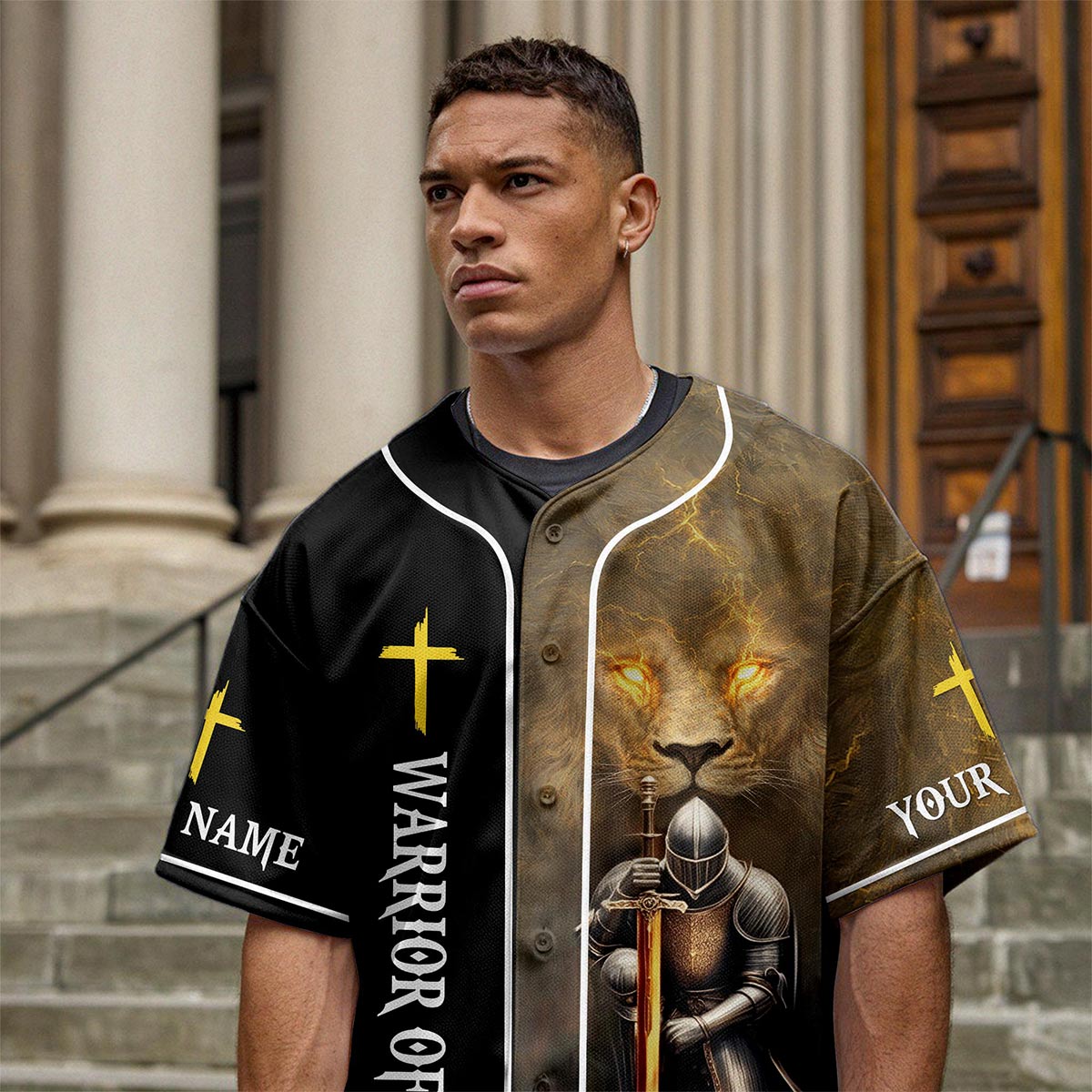 The Giant In Front Of You Is Never Bigger Than The God Inside Of You Custom Name Baseball Jersey