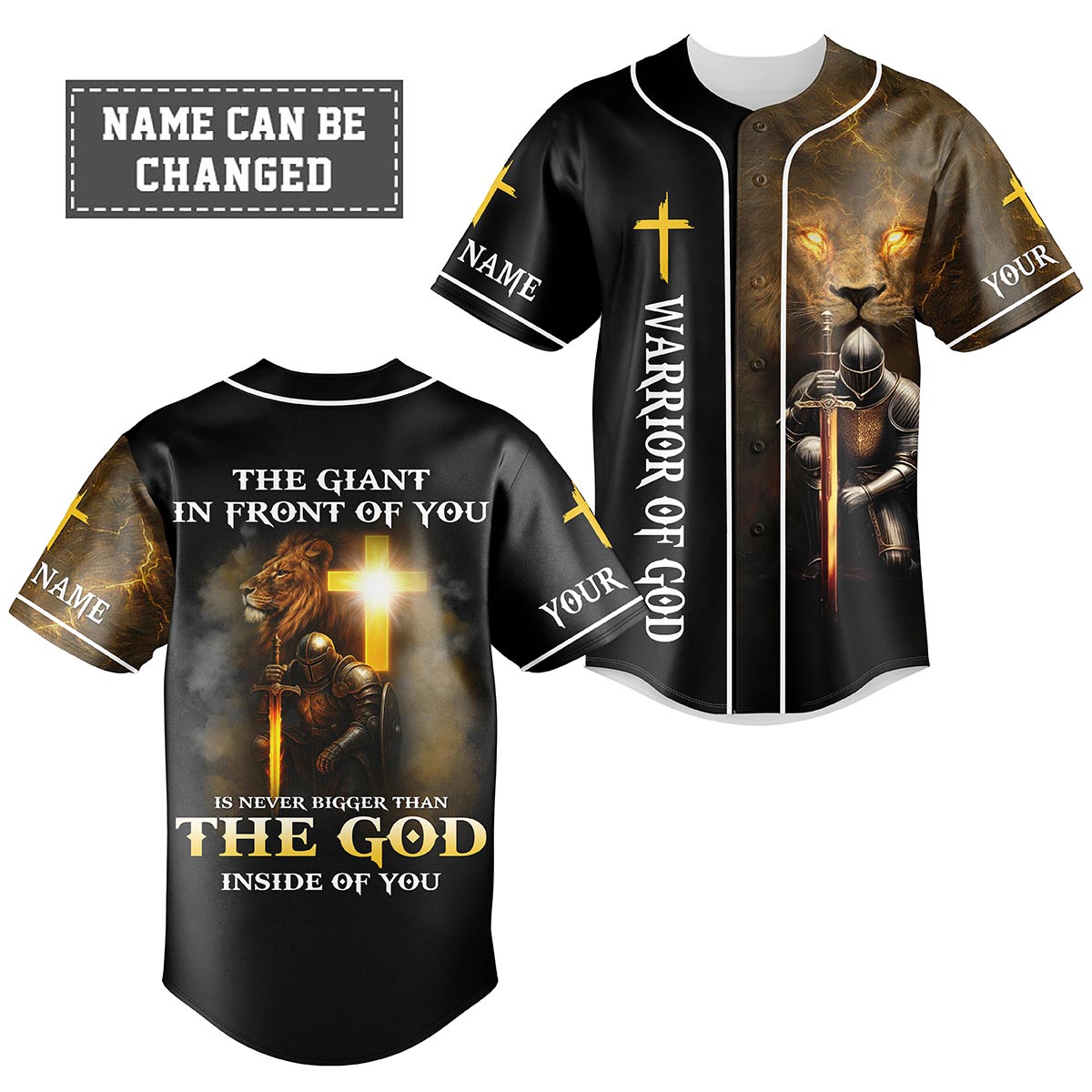 The Giant In Front Of You Is Never Bigger Than The God Inside Of You Custom Name Baseball Jersey