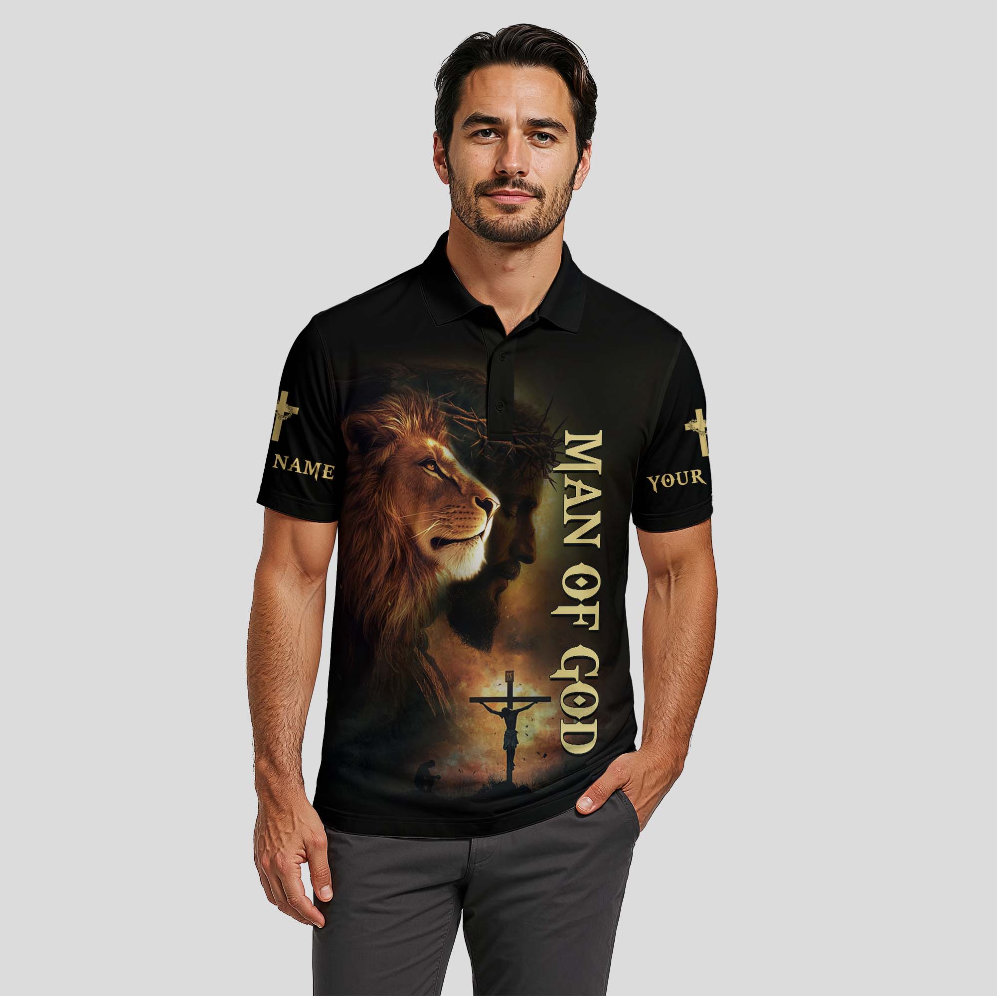 No Matter The Storm Lion Polo Shirt