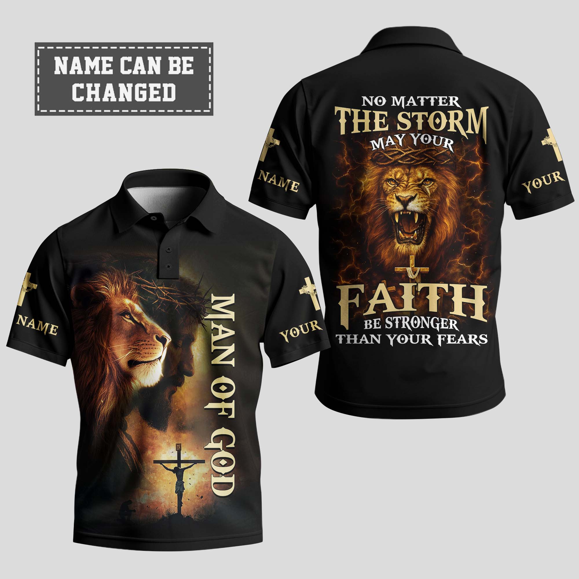 No Matter The Storm Lion Polo Shirt