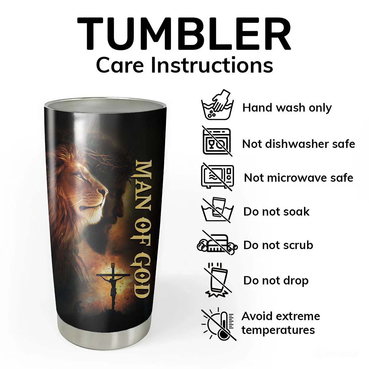 No Matter The Storm Lion Tumbler
