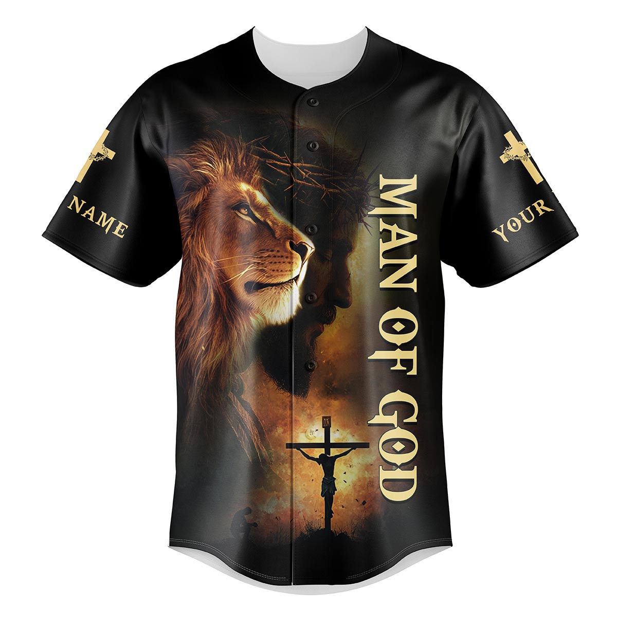 No Matter The Storm Lion Custom Name Baseball Jersey