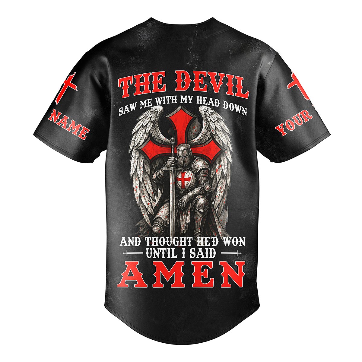 The Devil Saw Me With My Head Down Custom Name Baseball Jersey