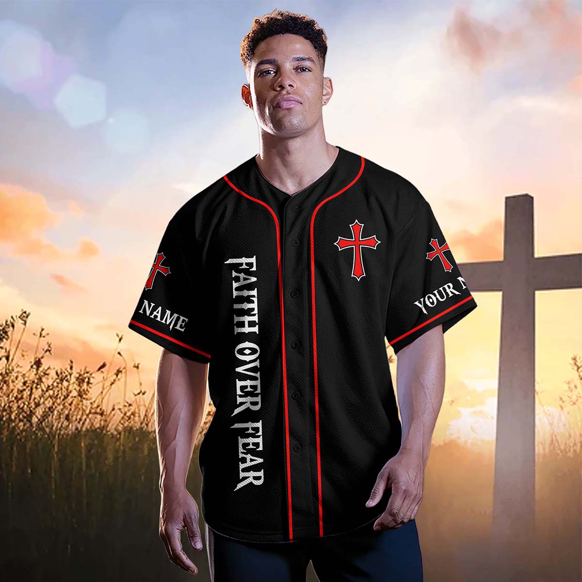 The Cross Is The Evidence Of God's Love For Us Custom Name Baseball Jersey
