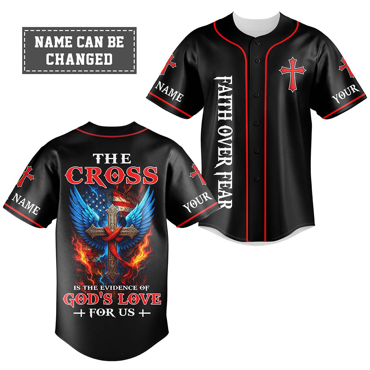 The Cross Is The Evidence Of God's Love For Us Custom Name Baseball Jersey